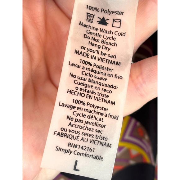 LuLaRoe Women’s Large Joy Silky Long Duster Vest Geometric Side Slits Boho Zelda - Picture 8 of 9